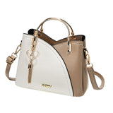 Maxbell Women Shoulder Bag Satchel Pouch Trendy Travel Tote for Travel Holiday Party White And Khaki