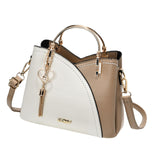 Maxbell Women Shoulder Bag Satchel Pouch Trendy Travel Tote for Travel Holiday Party White And Khaki