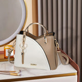 Maxbell Women Shoulder Bag Satchel Pouch Trendy Travel Tote for Travel Holiday Party White And Khaki