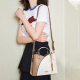 Maxbell Women Shoulder Bag Satchel Pouch Trendy Travel Tote for Travel Holiday Party White And Khaki