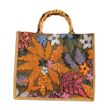 Maxbell Women Top Handle Bag Sequins Summer Beach Bag for Holiday Shopping Commuting Orange