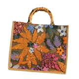 Maxbell Women Top Handle Bag Sequins Summer Beach Bag for Holiday Shopping Commuting Orange