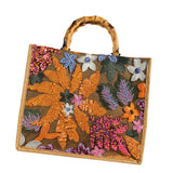 Maxbell Women Top Handle Bag Sequins Summer Beach Bag for Holiday Shopping Commuting Orange