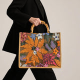 Maxbell Women Top Handle Bag Sequins Summer Beach Bag for Holiday Shopping Commuting Orange