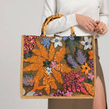 Maxbell Women Top Handle Bag Sequins Summer Beach Bag for Holiday Shopping Commuting Orange