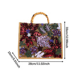 Maxbell Women Top Handle Bag Sequins Summer Beach Bag for Holiday Shopping Commuting Purple