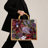 Maxbell Women Top Handle Bag Sequins Summer Beach Bag for Holiday Shopping Commuting Purple