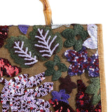 Maxbell Women Top Handle Bag Sequins Summer Beach Bag for Holiday Shopping Commuting Purple