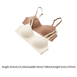 Maxbell 2 Pieces Wireless Bra with Thin Straps Underwear Practical Seamless Bralette M