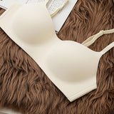 Maxbell 2 Pieces Wireless Bra with Thin Straps Underwear Practical Seamless Bralette M