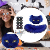Faux Fox Mask and Tail Sturdy Costume Accessory for Prom Carnival Masquerade Blue