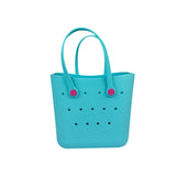 Womens Beach Hole Bag Large Capacity EVA Handbag for Summer Sports Groceries dark green