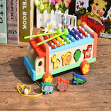 Maxbell Maxbell Wooden Xylophone 8-Note Musical Toy Kids Development Wisdom Animals Car