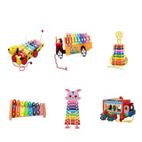 Maxbell Maxbell Wooden Xylophone 8-Note Musical Toy Kids Development Wisdom Animals Car