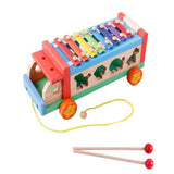 Maxbell Maxbell Wooden Xylophone 8-Note Musical Toy Kids Development Wisdom Animals Car