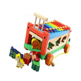 Maxbell Maxbell Wooden Xylophone 8-Note Musical Toy Kids Development Wisdom Animals Car