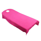 Maxbell 5 Pieces Soft Beauty Massage SPA Bed Cover Sheet With Breath Hole Hot Pink
