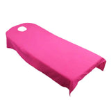 Maxbell 5 Pieces Soft Beauty Massage SPA Bed Cover Sheet With Breath Hole Hot Pink
