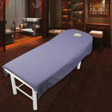 Maxbell 5 Pieces Soft Beauty Massage SPA Bed Cover Sheet With Breath Hole Purple