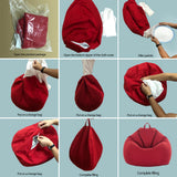Maxbell Waterproof Stuffed Animal Storage Bean Bag Cover Red & Yellow