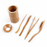 Maxbell 7 Pieces Bamboo Tea Utensils Chinese Gongfu Tea Set Tea Ceremony Tools