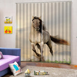 Maxbell Set of 2 Panels Digital Photo Printing 3D Curtains Aminals Running Horse - Aladdin Shoppers