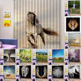 Maxbell Set of 2 Panels Digital Photo Printing 3D Curtains Aminals Running Horse - Aladdin Shoppers