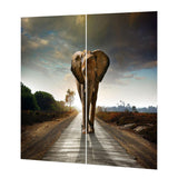 Maxbell Set of 2 Panels Digital Photo Printing 3D Curtains Aminals Elephant - Aladdin Shoppers