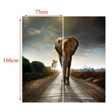 Maxbell Set of 2 Panels Digital Photo Printing 3D Curtains Aminals Elephant - Aladdin Shoppers