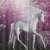 Maxbell Set of 2 Panels Digital Photo Printing 3D Curtains Aminals Unicorn - Aladdin Shoppers