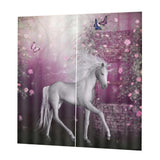 Maxbell Set of 2 Panels Digital Photo Printing 3D Curtains Aminals Unicorn - Aladdin Shoppers