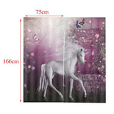 Maxbell Set of 2 Panels Digital Photo Printing 3D Curtains Aminals Unicorn - Aladdin Shoppers
