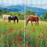 Maxbell Set of 2 Panels Digital Photo Printing 3D Curtains Aminals Three Horses - Aladdin Shoppers