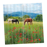 Maxbell Set of 2 Panels Digital Photo Printing 3D Curtains Aminals Three Horses - Aladdin Shoppers