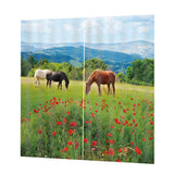 Maxbell Set of 2 Panels Digital Photo Printing 3D Curtains Aminals Three Horses - Aladdin Shoppers