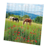 Maxbell Set of 2 Panels Digital Photo Printing 3D Curtains Aminals Three Horses - Aladdin Shoppers