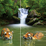 Maxbell Set of 2 Panels Digital Photo Printing 3D Curtains Aminals Tigers - Aladdin Shoppers