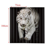 Maxbell Set of 2 Panels Digital Photo Printing 3D Curtains Aminals White Tiger - Aladdin Shoppers