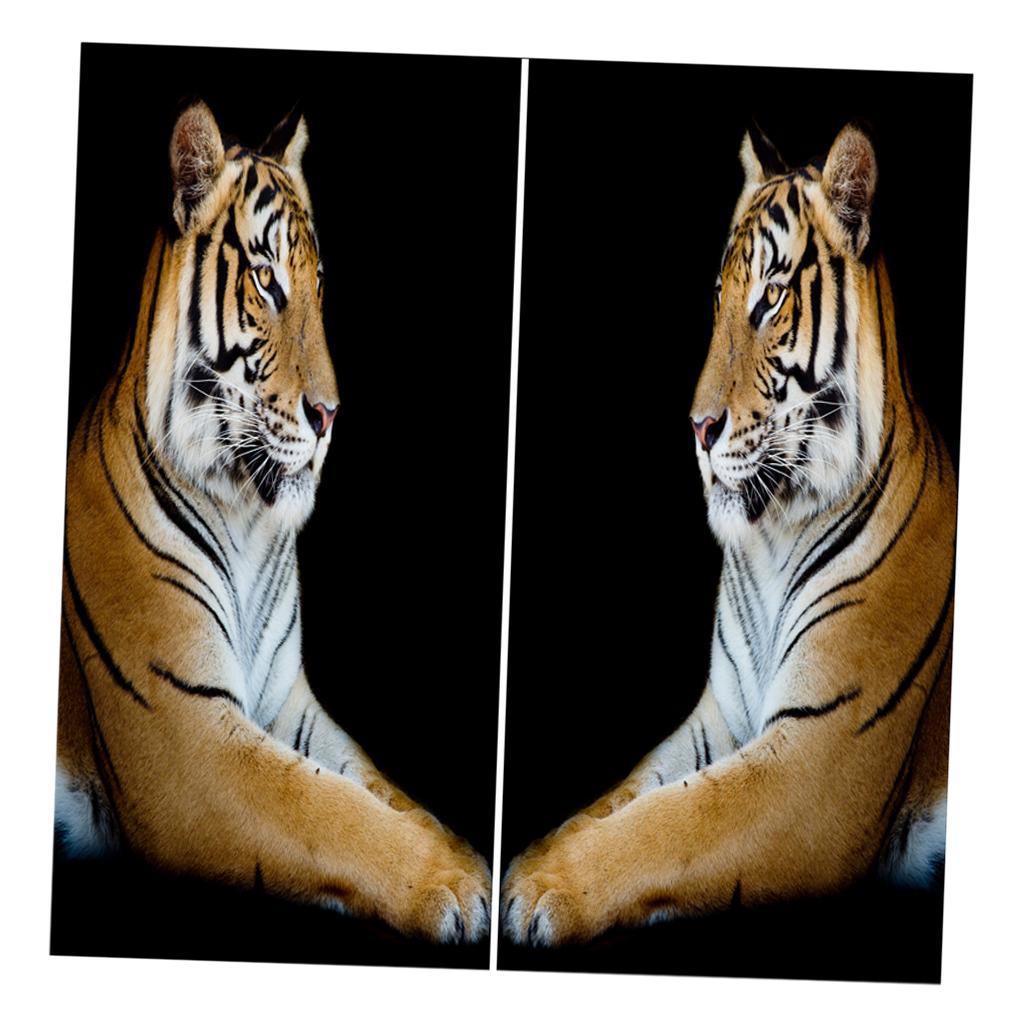 Maxbell Maxbell Set of 2 Panels Digital Photo Printing 3D Curtains Aminals Yellow Tiger
