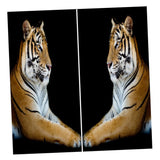 Maxbell Set of 2 Panels Digital Photo Printing 3D Curtains Aminals Yellow Tiger - Aladdin Shoppers