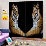 Maxbell Set of 2 Panels Digital Photo Printing 3D Curtains Aminals Yellow Tiger - Aladdin Shoppers