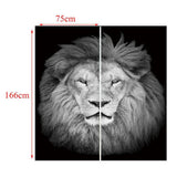 Maxbell Set of 2 Panels Digital Photo Printing 3D Curtains Aminals Gray Lion - Aladdin Shoppers