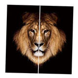 Maxbell Set of 2 Panels Digital Photo Printing 3D Curtains Aminals Brown Lion - Aladdin Shoppers