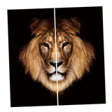 Maxbell Set of 2 Panels Digital Photo Printing 3D Curtains Aminals Brown Lion - Aladdin Shoppers