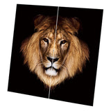 Maxbell Set of 2 Panels Digital Photo Printing 3D Curtains Aminals Brown Lion - Aladdin Shoppers