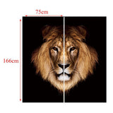 Maxbell Set of 2 Panels Digital Photo Printing 3D Curtains Aminals Brown Lion - Aladdin Shoppers