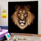 Maxbell Set of 2 Panels Digital Photo Printing 3D Curtains Aminals Brown Lion - Aladdin Shoppers