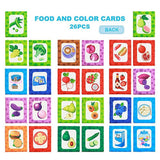 Maxbell Maxbell 26 Pieces Vivid Safety Cloth Cards for Baby Children #2 Food and Color