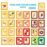 Maxbell Maxbell 26 Pieces Vivid Safety Cloth Cards for Baby Children #2 Food and Color