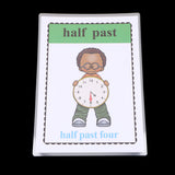 Maxbell Maxbell 30*22cm Large Preschool Educational Sight Word Flashcards Clock Time 5Pieces